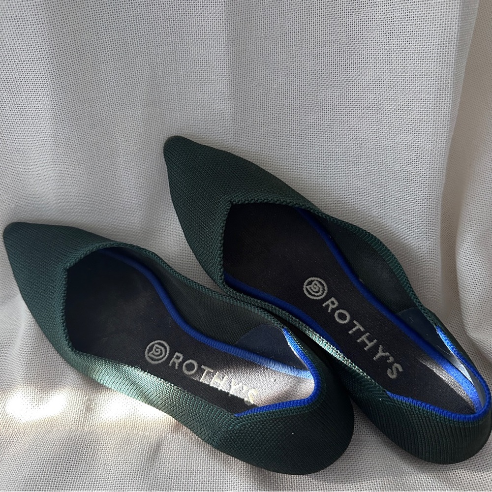 Rothy’s Green Pointy Toe Flats 8.5